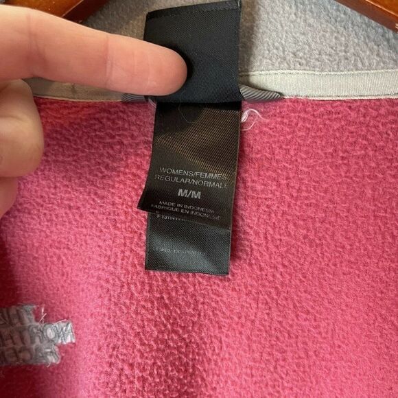 The North Face Jacket MED L Fleece Grey Pink Full Zip Unlined Camping Hiking - Picture 8 of 12
